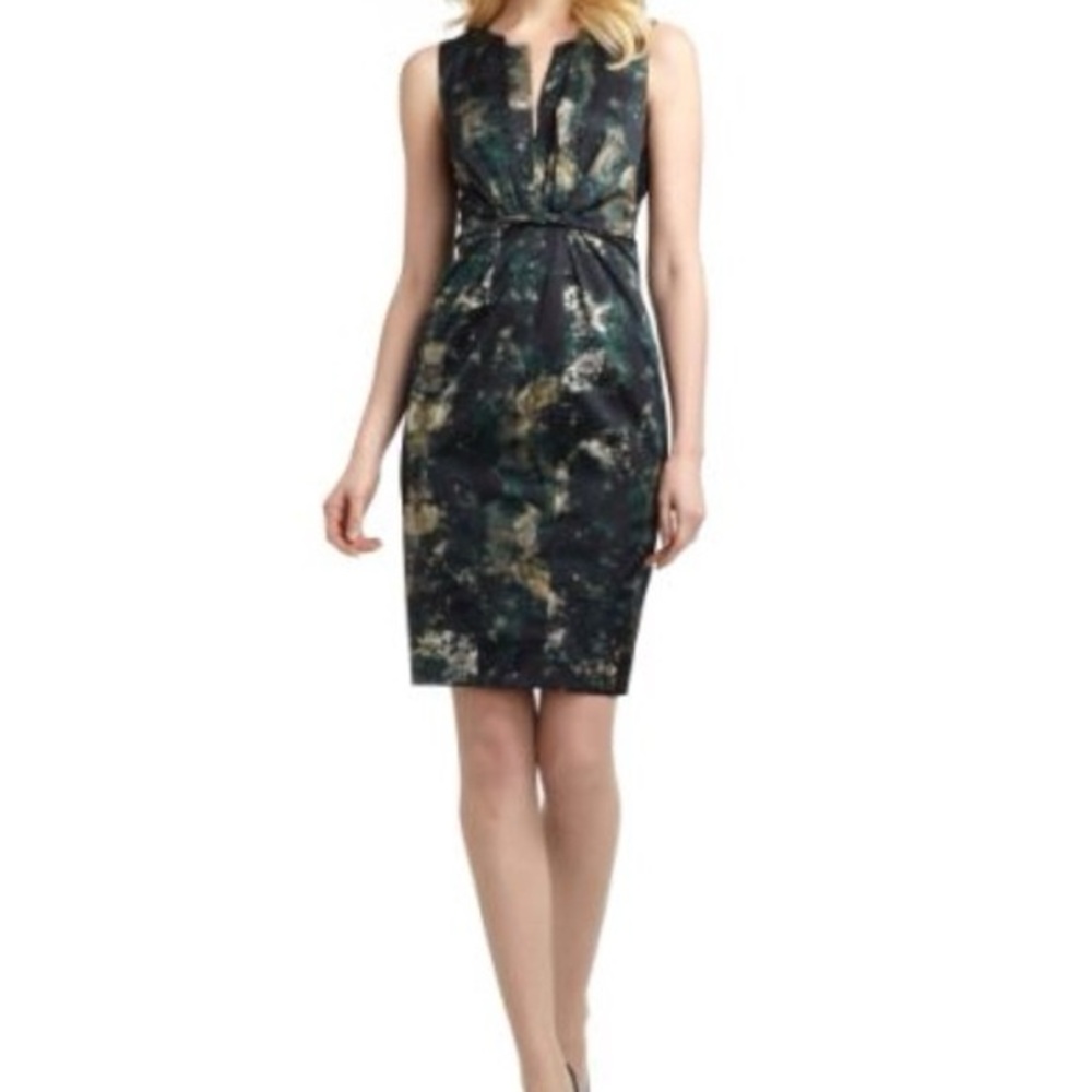 Elie Tahari Multicolor Sleeveless Midi Dress